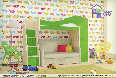 ДВУХЪЯРУСНАЯ КРОВАТЬ С ДИВАНОМ BAMBINI DIVANNO 28 SUITE
