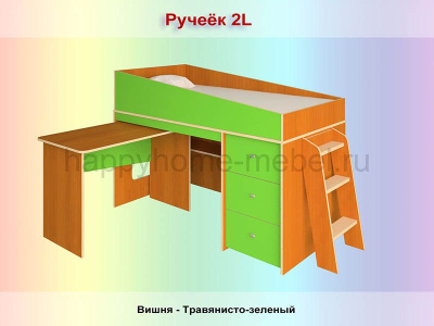 КРОВАТЬ-ЧЕРДАК РАДУГА РУЧЕЁК 1L