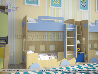 НИЗКАЯ ДВУХЪЯРУСНАЯ КРОВАТЬ ОРБИТА STEP B5 (АВТОБУС)