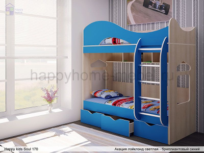 ДВУХЪЯРУСНАЯ КРОВАТЬ HAPPY KIDS SOUL 170Х80 СМ