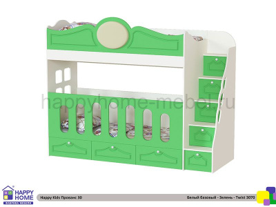 ДВУХЪЯРУСНАЯ КРОВАТЬ HAPPY KIDS ПРОВАНС 30