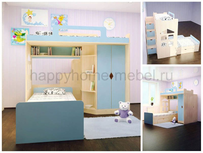 ДВУХЪЯРУСНАЯ КРОВАТЬ HAPPY KIDS K-8S
