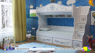 ДВУХЪЯРУСНАЯ КРОВАТЬ HAPPY KIDS OCEAN M36