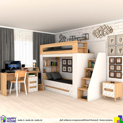 Двухъярусная кровать Goffo -2 180 МДФ
