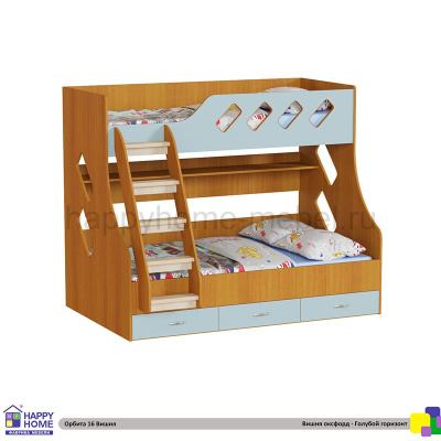 ДВУХЪЯРУСНАЯ КРОВАТЬ ОРБИТА 16 (КОРПУС - ВИШНЯ ОКСФОРД)