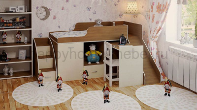 КРОВАТЬ-ЧЕРДАК BAMBINI 13 + ЛЕСТНИЦА 13.1 + ГОРКА 13.2