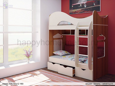 ДВУХЪЯРУСНАЯ КРОВАТЬ HAPPY KIDS SOUL-2 160Х70 СМ