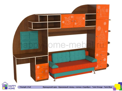 ДЕТСКАЯ СТЕНКА ТРИУМФ -1 (ПОЛНАЯ КОМПЛЕКТАЦИЯ, ФАСАДЫ МДФ)