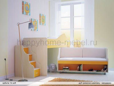 ДВУХЪЯРУСНАЯ КРОВАТЬ С ДИВАНОМ ОРБИТА 14 SOFT