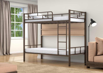 ДВУХЪЯРУСНАЯ МЕТАЛЛИЧЕСКАЯ КРОВАТЬ ВАЛЕНСИЯ 190X90 С ПОЛКАМИ