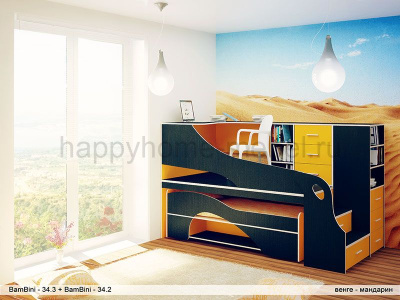 ПОДИУМНЫЙ КОМПЛЕКС BAMBINI 34.3 + КРОВАТЬ BAMBINI 34.2