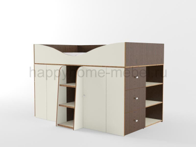 НИЗКАЯ ДВУСПАЛЬНАЯ КРОВАТЬ-ЧЕРДАК ОРБИТА ЛЕТО 1