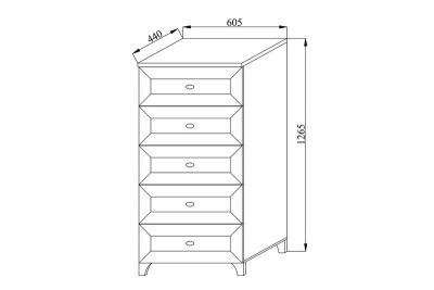 КОМОД TWIST (НИЦЦА) 02 УЗКИЙ