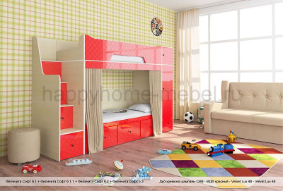 ДВУХЪЯРУСНАЯ КРОВАТЬ С РАЗДВИЖНОЙ КРОВАТЬЮ FELICITA SOFT 6 MDF