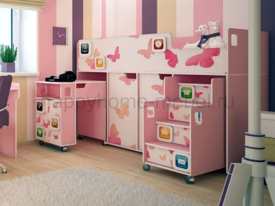 Низкая кровать-чердак Felicita Trend D-4 для девочки 3-9 лет