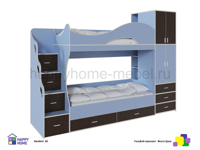 ДВУХЪЯРУСНАЯ КРОВАТЬ CО ШКАФОМ BAMBINI 36 SUITE