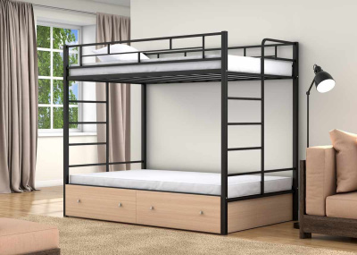 ДВУХЪЯРУСНАЯ МЕТАЛЛИЧЕСКАЯ КРОВАТЬ ВАЛЕНСИЯ ТВИСТ 120 С ЯЩИКАМИ