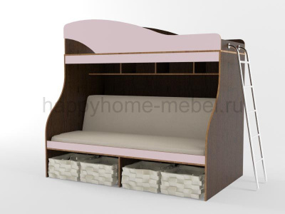 ДВУХЪЯРУСНАЯ КРОВАТЬ С ДИВАНОМ ОРБИТА ЛЕТО 7М