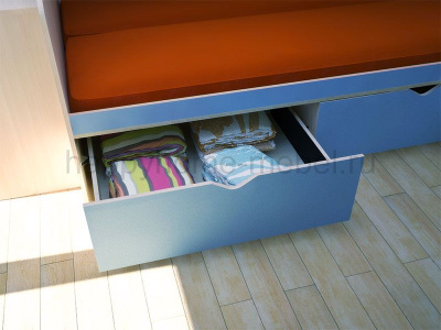 ДВУХЪЯРУСНАЯ КРОВАТЬ С ДИВАНОМ HAPPY KIDS SOFT - 6М