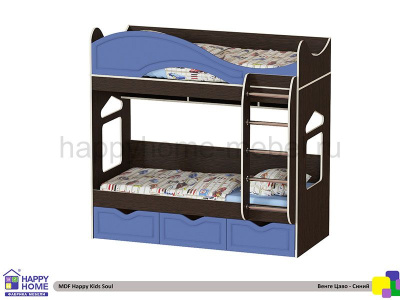ДВУХЪЯРУСНАЯ КРОВАТЬ HAPPY KIDS SOUL МДФ 180Х80 СМ