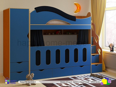 ДВУХЪЯРУСНАЯ КРОВАТЬ HAPPY KIDS SOUL BABY-5 170Х80