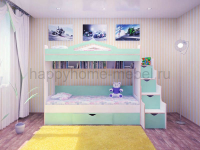 ДВУХЪЯРУСНАЯ КРОВАТЬ HAPPY KIDS K-5A