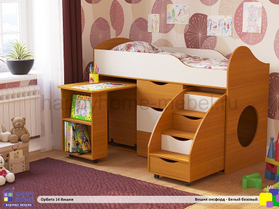 КРОВАТЬ-ЧЕРДАК ОРБИТА 14  (КОРПУС - ВИШНЯ ОКСФОРД)
