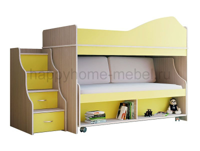 ДВУХЪЯРУСНАЯ КРОВАТЬ С ДИВАНОМ ОРБИТА 14 SOFT