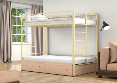 ДВУХЪЯРУСНАЯ МЕТАЛЛИЧЕСКАЯ КРОВАТЬ ВАЛЕНСИЯ ТВИСТ 120 С ЯЩИКАМИ