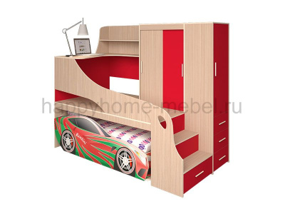 ПОДИУМНЫЙ КОМПЛЕКС BAMBINI 34.1 + КРОВАТЬ-МАШИНА BMW