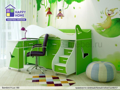 Низкая кровать-чердак BamBini 9 Lux 180