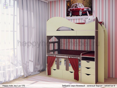 ДВУХЪЯРУСНАЯ КРОВАТЬ HAPPY KIDS JOY LUX 170Х80 СМ