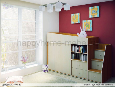 КРОВАТЬ-ЧЕРДАК РАДУГА ДОЖДИК 3A