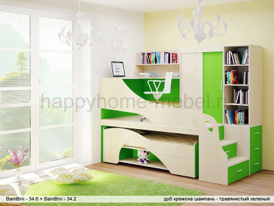 ПОДИУМНЫЙ КОМПЛЕКС BAMBINI 34.6 + КРОВАТЬ BAMBINI 34.2