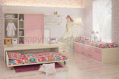 ПОДИУМНЫЙ КОМПЛЕКС FELICITA KIDS 2 + КОМОД-КРОВАТЬ 2.2 + ПОЛКА 3.7