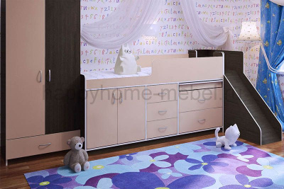 КРОВАТЬ-ЧЕРДАК BAMBINI 14 + ГОРКА 13.2 + ШКАФ BS2