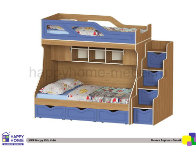 ДВУХЪЯРУСНАЯ КРОВАТЬ HAPPY KIDS K-6А МДФ SIDE-3 180