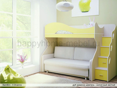 ДВУХЪЯРУСНАЯ КРОВАТЬ С ДИВАНОМ BAMBINI DIVANNO 5 STANDARD