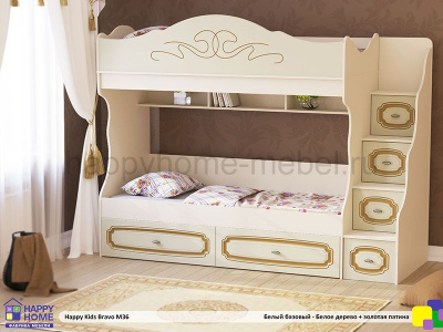 Двухъярусная кровать Happy kids Bravo M36