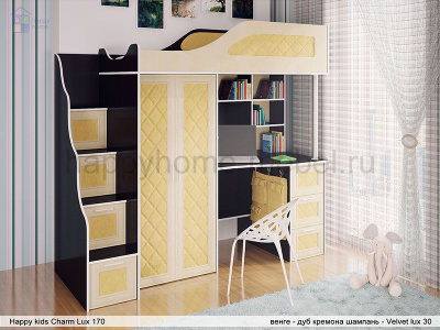 КРОВАТЬ-ЧЕРДАК HAPPY KIDS CHARM LUX  170Х80