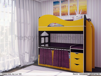 ДВУХЪЯРУСНАЯ КРОВАТЬ HAPPY KIDS JOY LUX 180Х80 СМ