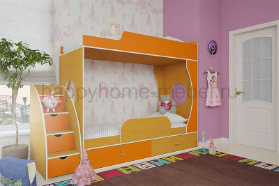 ДВУХЪЯРУСНАЯ КРОВАТЬ ОРБИТА 2 + ЛЕСТНИЦА + ОГРАНИЧИТЕЛЬ