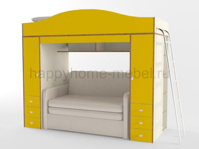 ДВУХЪЯРУСНАЯ КРОВАТЬ С ДИВАНОМ ОРБИТА ЛЕТО 8М