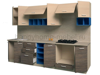 ГОТОВАЯ ПРЯМАЯ КУХНЯ СOLOR WOOD 5 3000 (ВЫБОР ЦВЕТА)