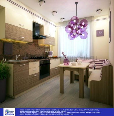 ГОТОВАЯ ПРЯМАЯ КУХНЯ СOLOR WOOD 2 2400 (ВЫБОР ЦВЕТА)