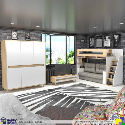 Двухъярусная кровать с диваном Goffo 3 180