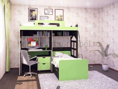 ДВУХЪЯРУСНАЯ КРОВАТЬ HAPPY KIDS K-7М