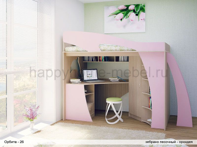 ДВУСПАЛЬНАЯ КРОВАТЬ-ЧЕРДАК ОРБИТА 26
