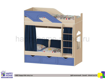 ДВУХЪЯРУСНАЯ КРОВАТЬ HAPPY KIDS JUICY LUX МДФ 160Х70 СМ
