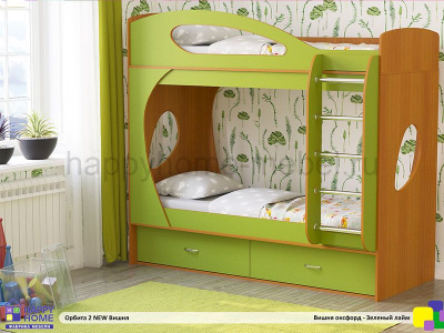 ДВУХЪЯРУСНАЯ КРОВАТЬ ОРБИТА 2 NEW 200 (КОРПУС - ВИШНЯ ОКСФОРД)